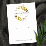 GOLD YELLOW FOLIAGE MONOGRAM EARRING DISPLAY LOGO BUSINESS CARD<br><div class="desc">For any further customization or any other matching items,  please feel free to contact me at yellowfebstudio@gmail.com</div>