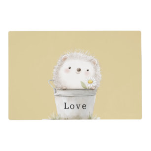 Gold Yellow Garden Hedgehog Daisy Flower Placemat