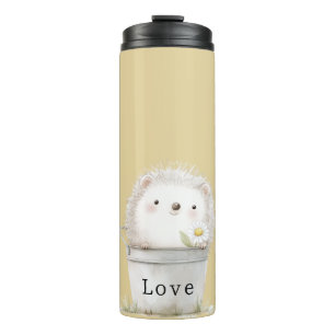 Gold Yellow Garden Hedgehog Daisy Flower Thermal Tumbler