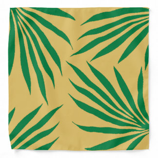 gold yellow green leaf Tribal African head wrap Bandana