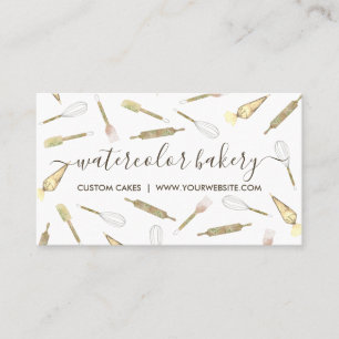 Gold Yellow HomeBakery Pastry Chef Business Card
