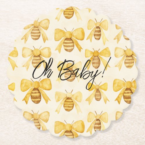 Gold Yellow Honey Bees Bows Baby Shower