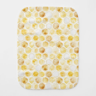 Gold Yellow Honeycomb Baby Burp Cloth