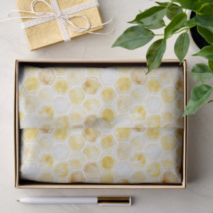 Gold Yellow Honeycomb Birthday Tissue Paper