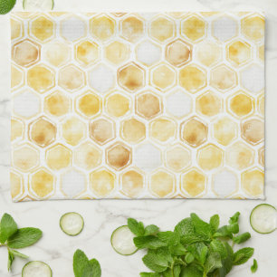 Gold Yellow Honeycomb   Kitchen Towel