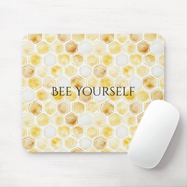 Gold Yellow Honeycomb   Mouse Pad (With Mouse)