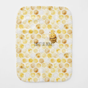 Gold Yellow Honeycomb Sweet Cute Honey Bee Baby Burp Cloth