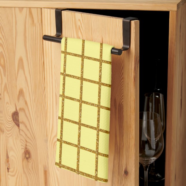 Gold Yellow Kitchen Towel (Thirds Fold)