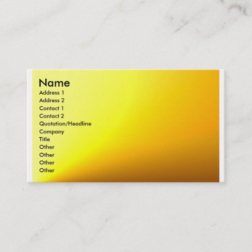 Gold-Yellow Plain Profile Card Business Card Template