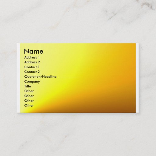 Customizable Gold-Yellow Plain Profile Card Business Card Template
