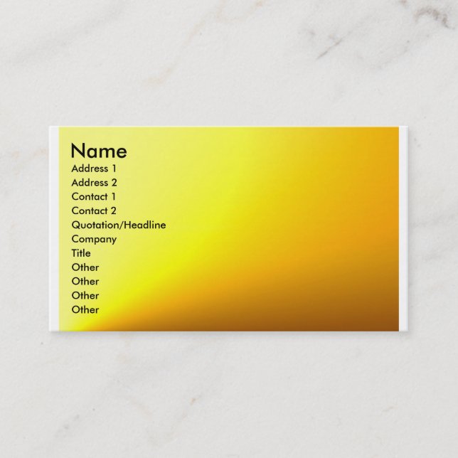 Gold-Yellow Plain Profile Card (Front)