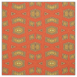 Gold Yellow Red Diamond Print Pattern Fabric