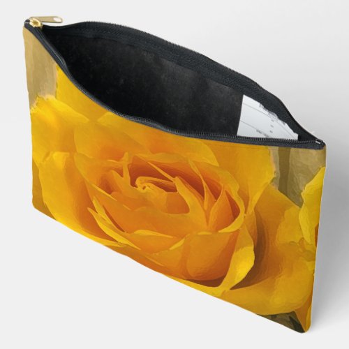 Gold Yellow Rose Petals Accessory Bag