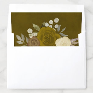 Gold & Yellow Roses Elegant Boho Chic Wedding Envelope Liner