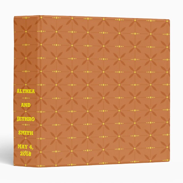Gold Yellow Wedding Scrapbook Photo Album Binder (Front/Spine)