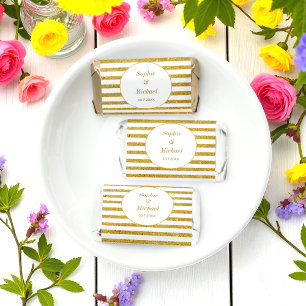 Gold Yellow Wedding Stripes Chic Hershey's Miniatures