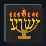 Gold Yeshua Menorah Wooden Box Sign<br><div class="desc">There is a space in your home or office that is waiting for this attractive Gold Yeshua Menorah Wooden Box Sign. The gold tones on black really compliment each other well. Great gift too.</div>