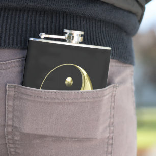 Gold Yin Yang Flask