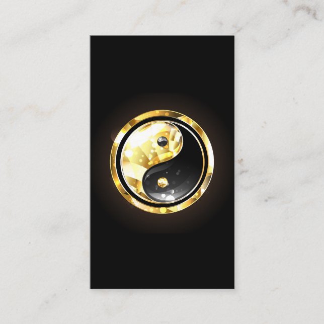 Gold Yin Yang on black Appointment Card (Front)