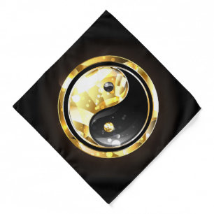 Gold Yin Yang on black Bandana