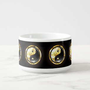 Gold Yin Yang on black Bowl