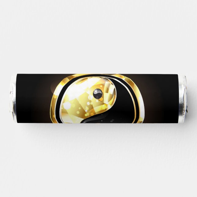 Gold Yin Yang on black Breath Savers® Mints (Front)