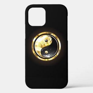 Gold Yin Yang on black iPhone 12 Case