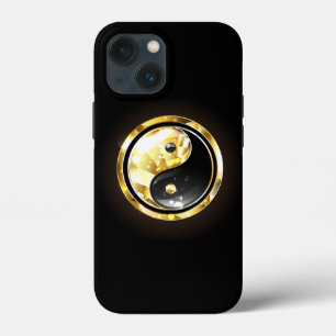 Gold Yin Yang on black iPhone 13 Mini Case