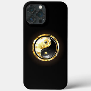 Gold Yin Yang on black iPhone 13 Pro Max Case