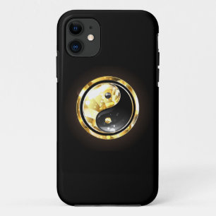 Gold Yin Yang on black iPhone 11 Case