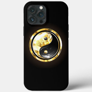 Gold Yin Yang on black iPhone 13 Pro Max Case