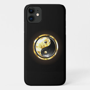 Gold Yin Yang on black iPhone 11 Case