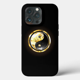 Gold Yin Yang on black iPhone 13 Pro Case