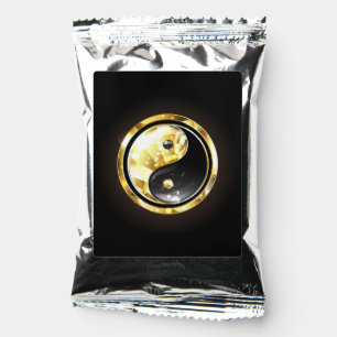 Gold Yin Yang on black Coffee Drink Mix