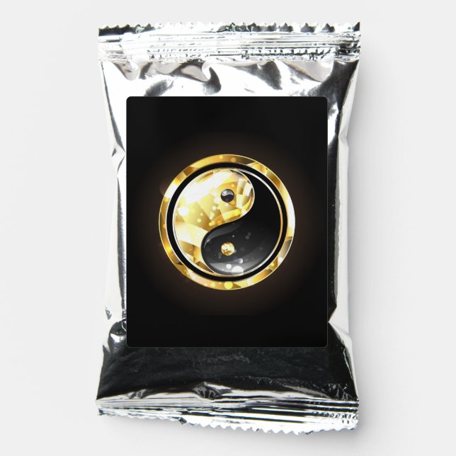 Gold Yin Yang on black Coffee Drink Mix (Front)