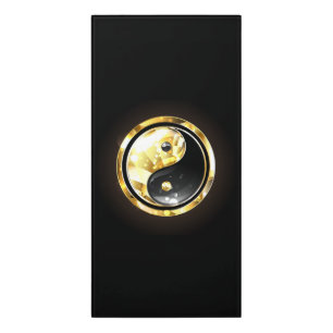 Gold Yin Yang on black Door Sign