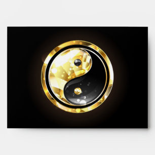 Gold Yin Yang on black Envelope