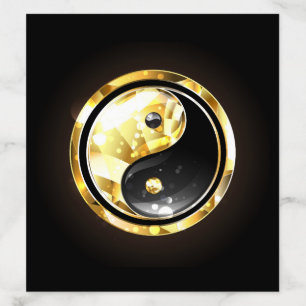 Gold Yin Yang on black Envelope Liner