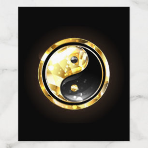 Gold Yin Yang on black Envelope Liner
