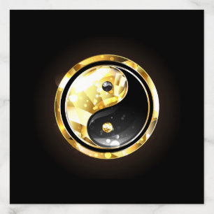 Gold Yin Yang on black Envelope Liner