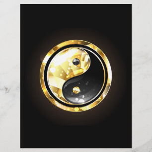 Gold Yin Yang on black Flyer