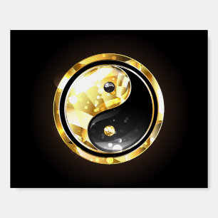 Gold Yin Yang on black Foam Board