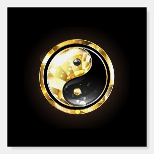 Gold Yin Yang on black Foam Board