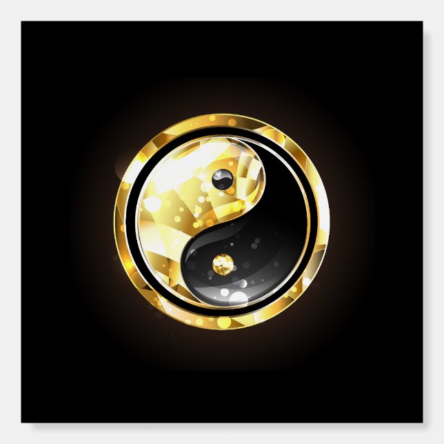 Gold Yin Yang on black Foam Board (Front)