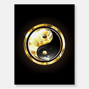 Gold Yin Yang on black Foam Board