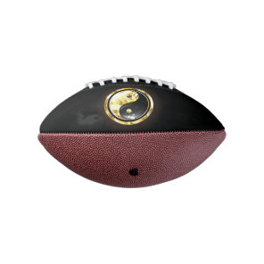 Gold Yin Yang on black Football