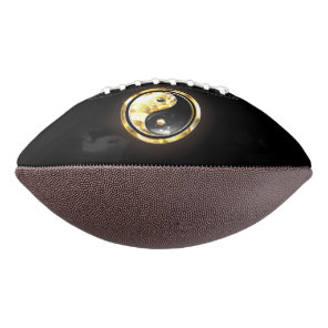 Gold Yin Yang on black Football