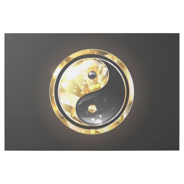 Gold Yin Yang on black Gallery Wrap (Front)