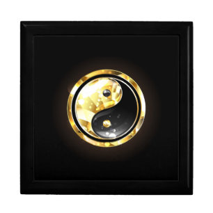 Gold Yin Yang on black Gift Box
