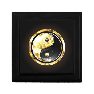 Gold Yin Yang on black Gift Box